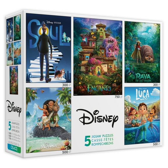 Ceaco 5 in 1 Multipack Disney Movie Posters Interlocking Jigsaw Puzzle