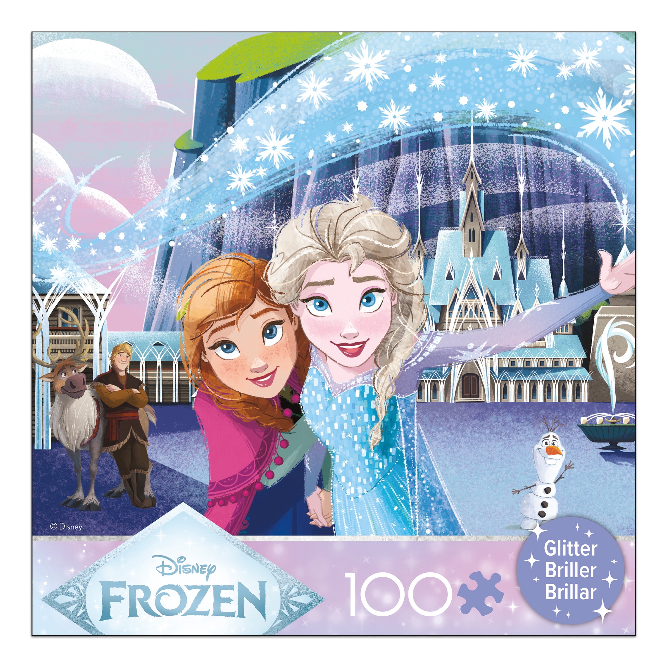 Ceaco Disney Sparkling Sisters Glitter 100-Piece Interlocking Jigsaw Puzzle for Children Ages 6+