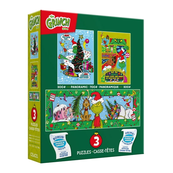 Ceaco Dr. Seuss 3 In 1 Grinch Multipack Jigsaw Puzzle