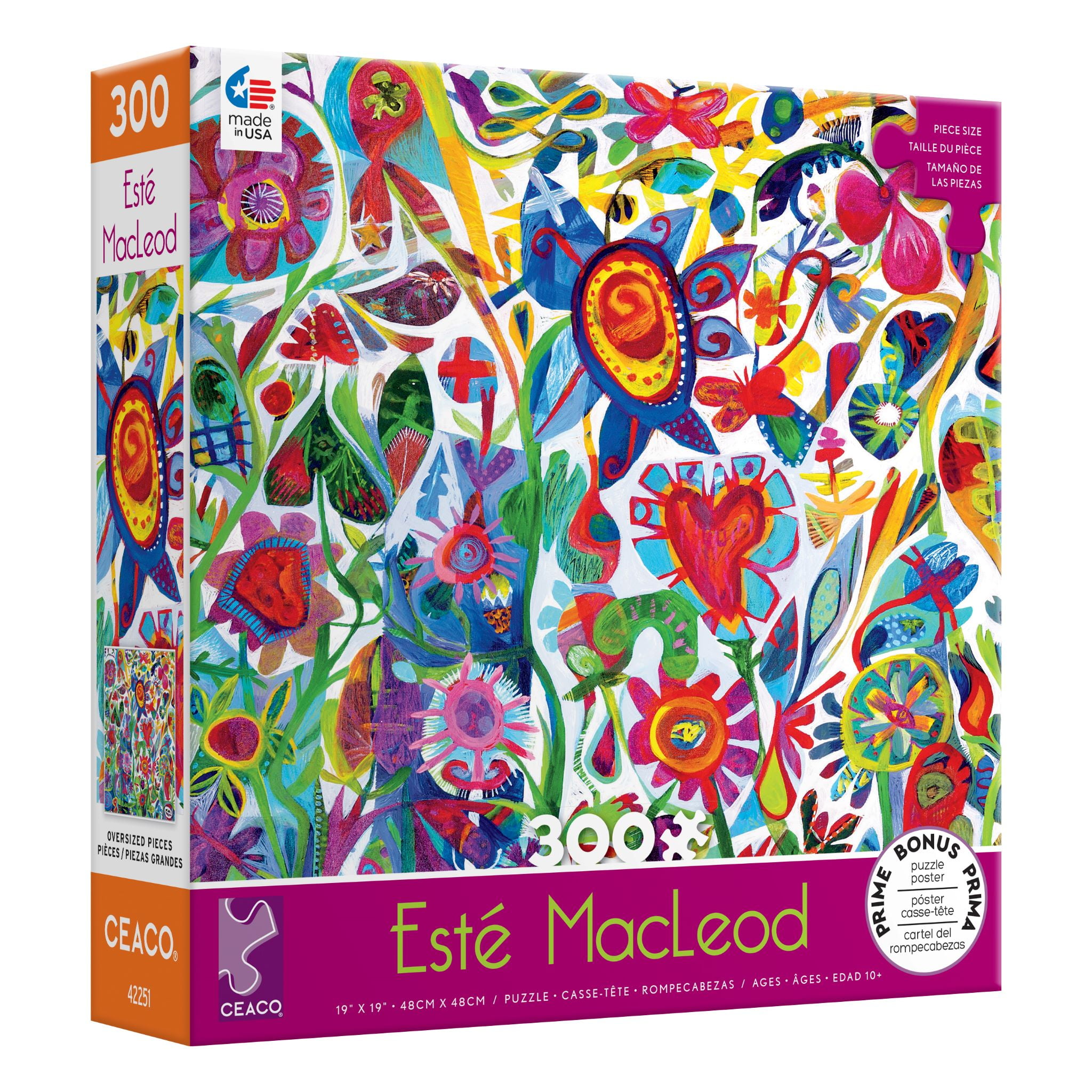 Ceaco Este Macleod Flower Heart 300 Piece Jigsaw Puzzle