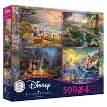Ceaco Four 500-Piece Thomas Kinkade Disney Multipack Interlocking Jigsaw Puzzle