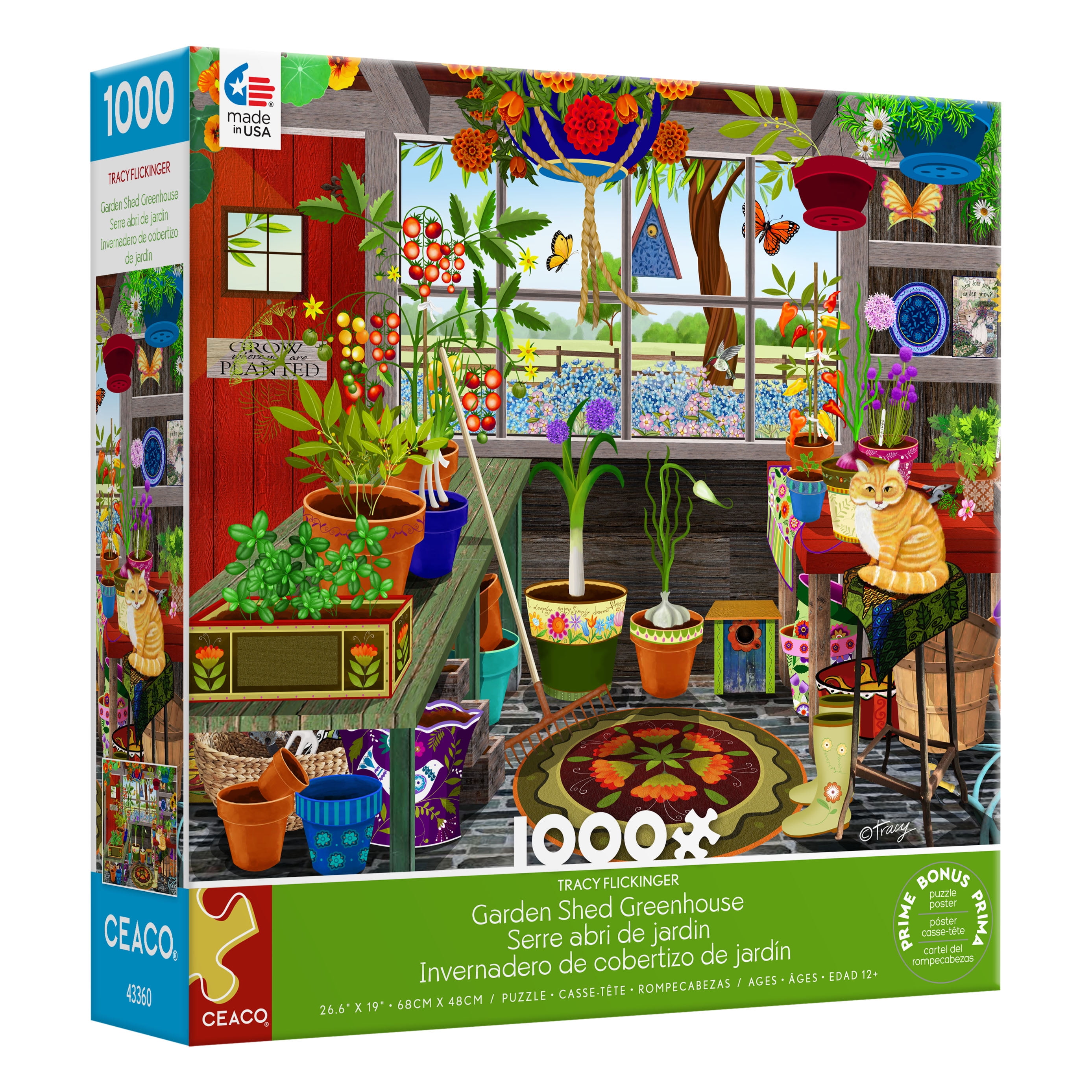 Ceaco Garden Shed Greenhouse (Tracy Flickinger) 1000 Piece Interlocking Jigsaw Puzzle