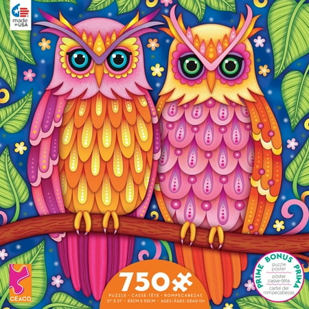 Ceaco - Groovy Animals - Owls - 750 Piece Interlocking Jigsaw Puzzle