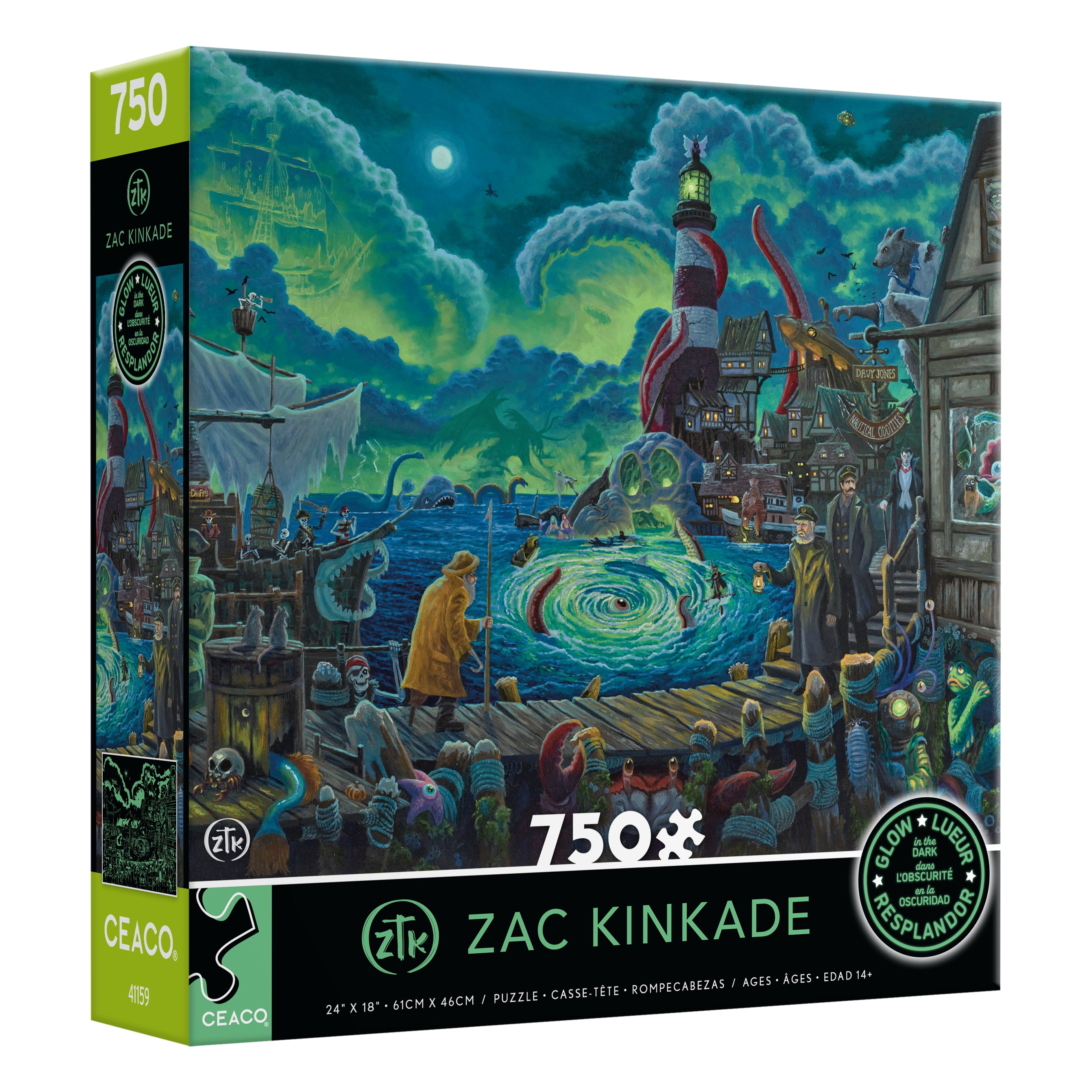 Ceaco Halloween at Horror Harbor Glow (Zac Kinkade) 750 Piece