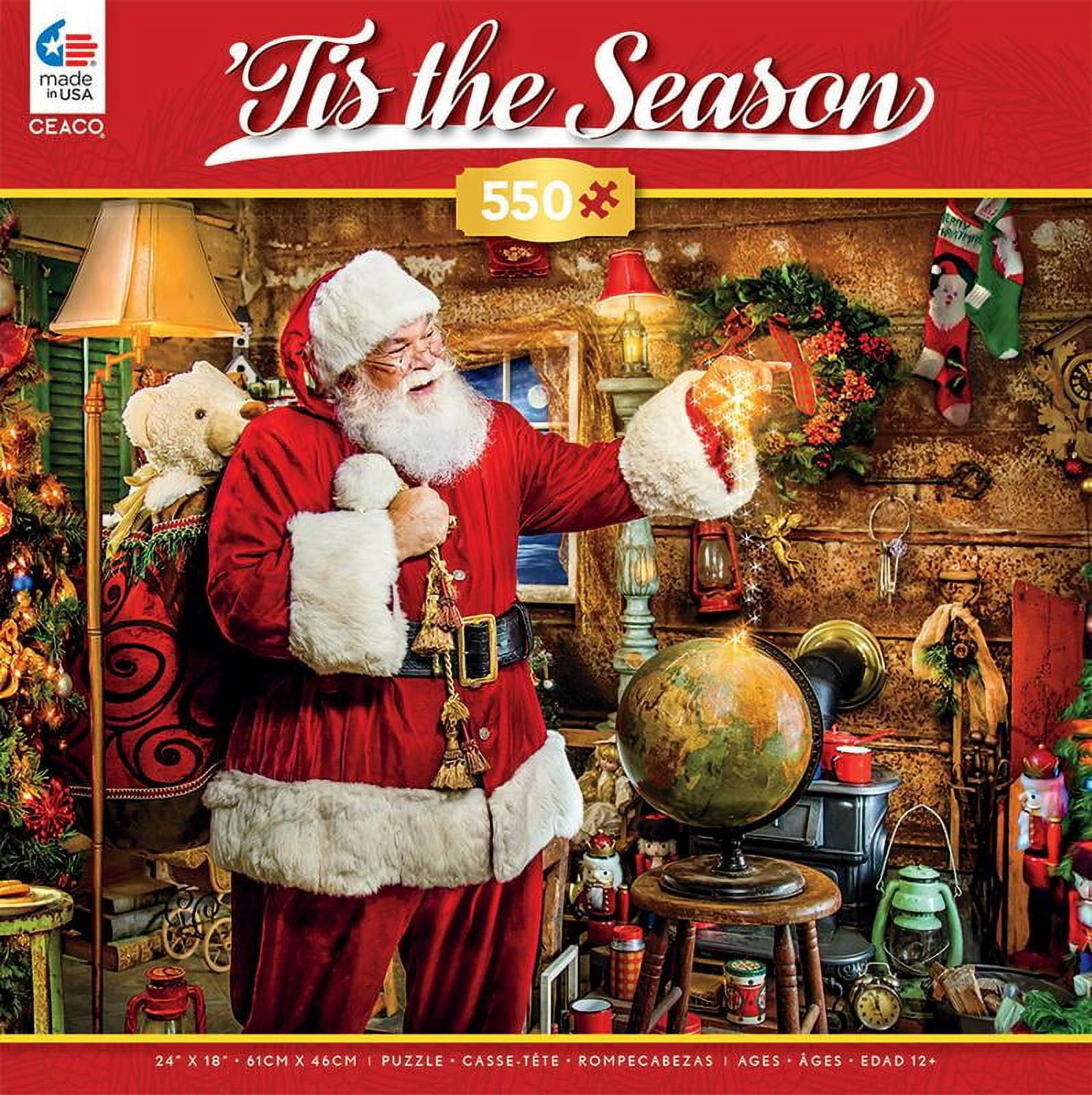 Ceaco - Holiday - 'Tis the Season - Santa Lodge - 550 Piece Interlocking Jigsaw Puzzle