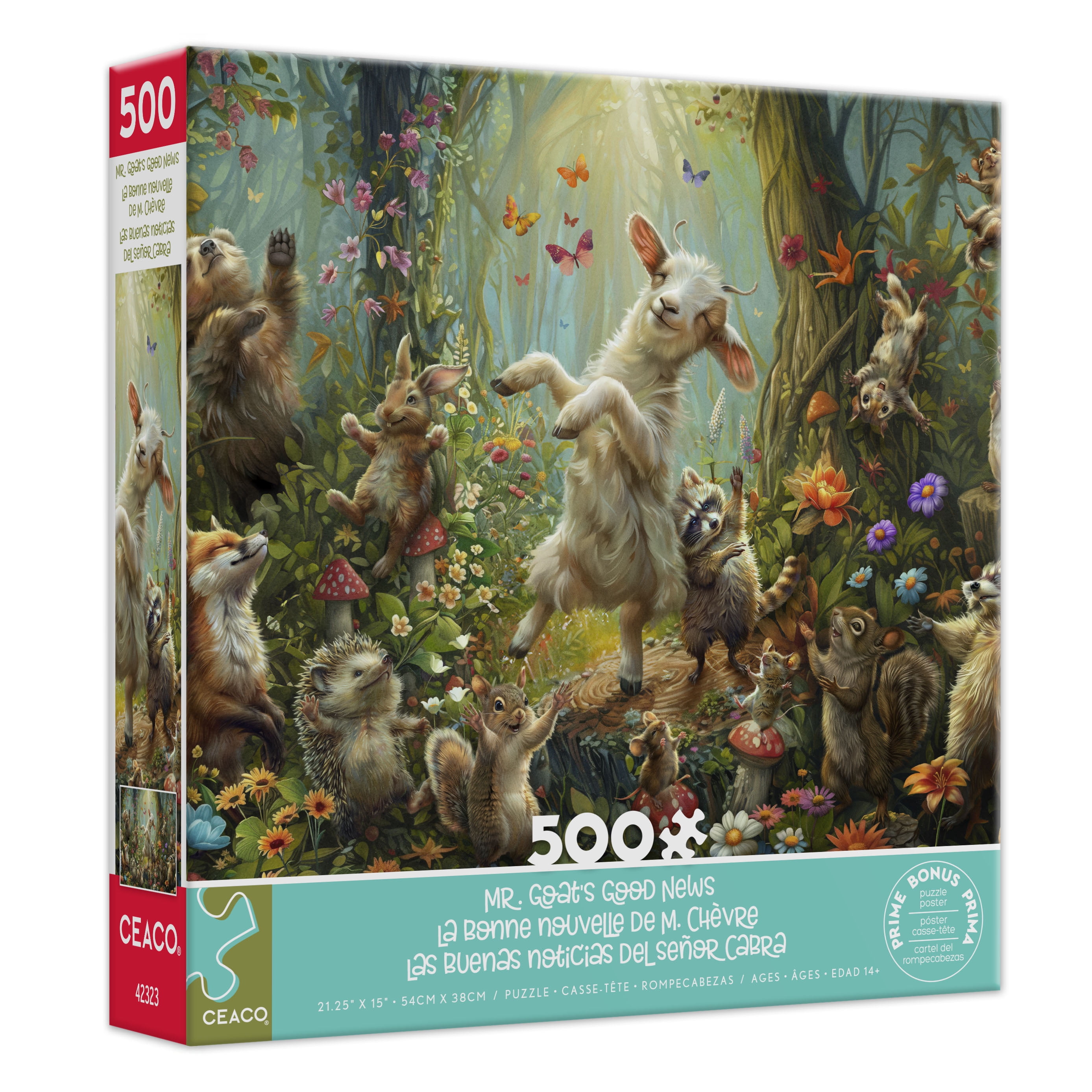 高品質ギミック500円セット Ceaco JK Stewart Mr. Goat's Good News 500-PC Interlocking Jigsaw