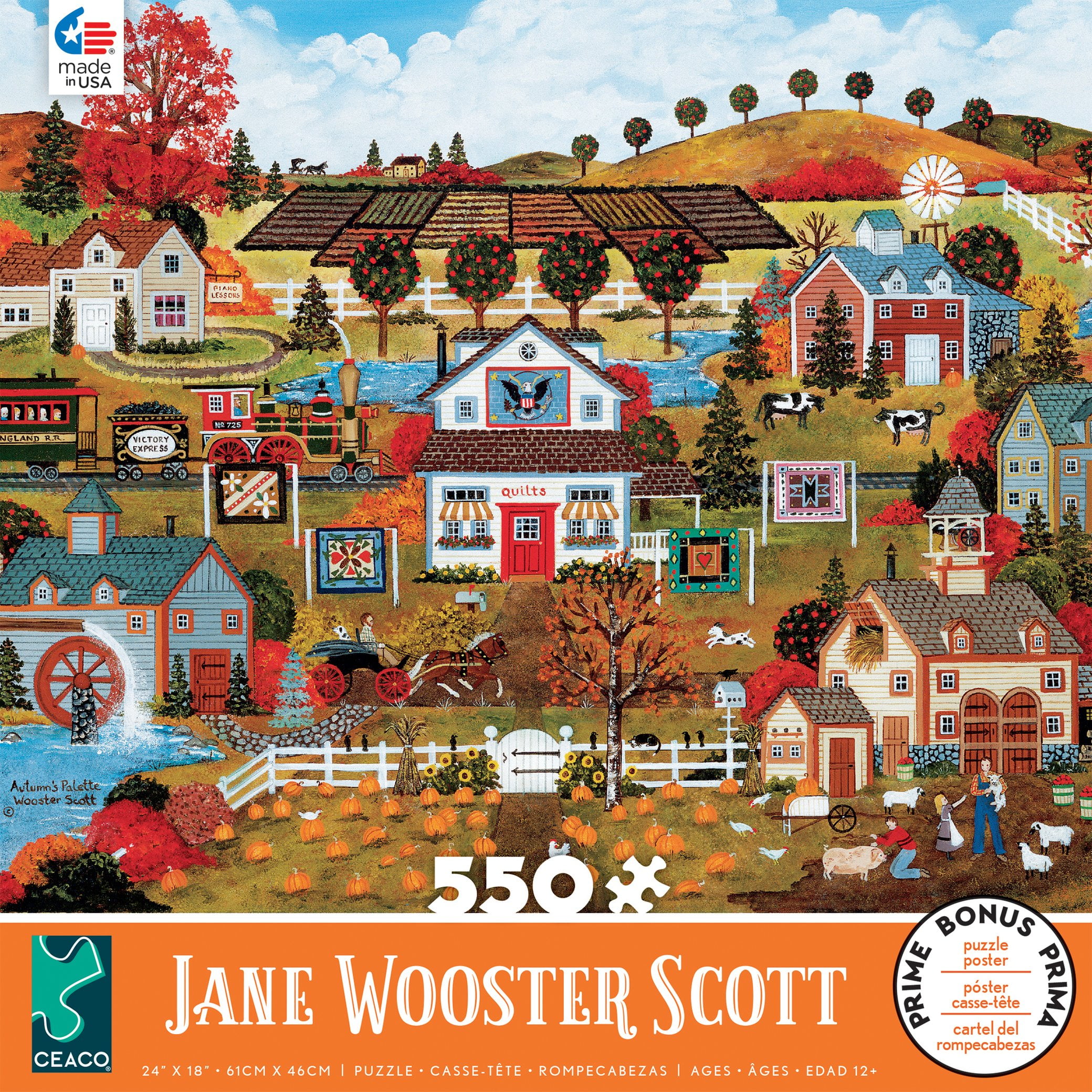 Ceaco Jane Wooster Scott Autumn's Palette 550 Piece Interlocking