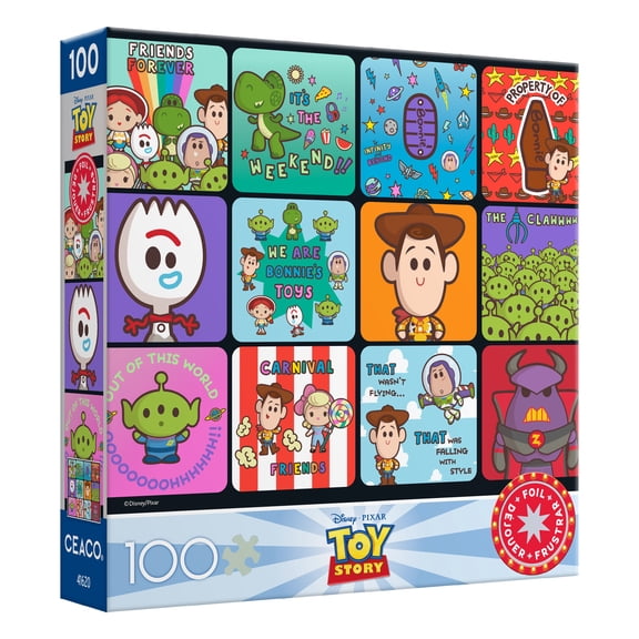 Ceaco Kids Entertainment Deluxe Toy Story Foil 100-Piece Interlocking Jigsaw Puzzle for Children Ages 6+