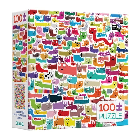 Ceaco - Kids - Nicolas Gouny - Colorful Cats - 100pc Piece Interlocking Jigsaw Puzzle
