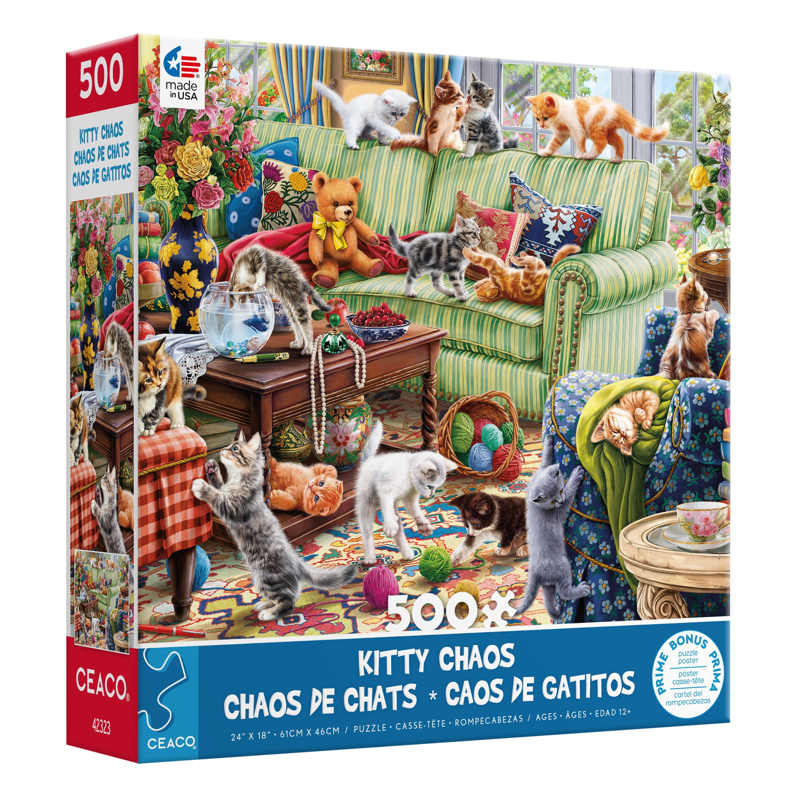 Ceaco Kitty Chaos (Image World) Sarah Wong 500 Piece Interlocking