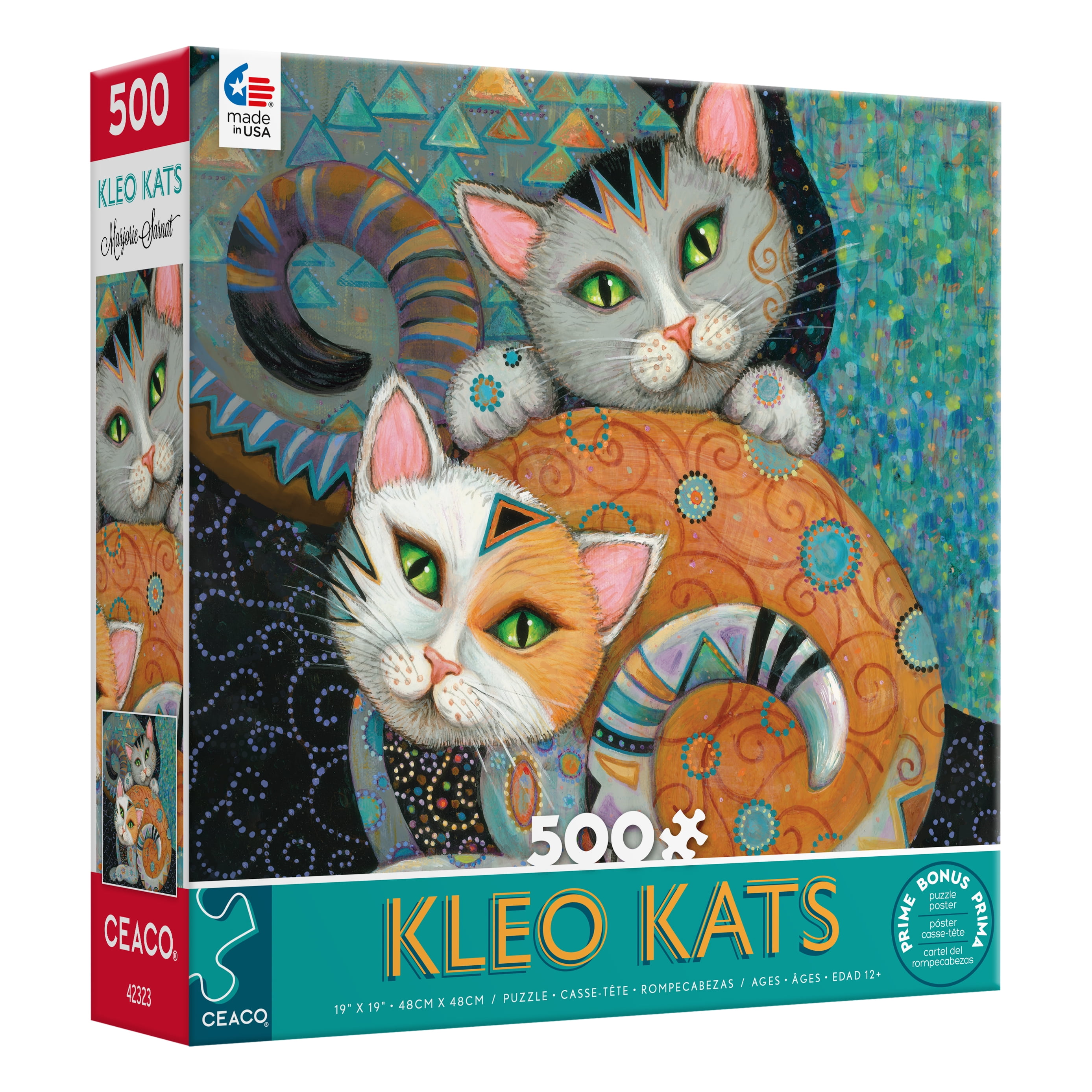 Ceaco Kleo Kats Kuddlekats 500 Piece Colorful Interlocking Jigsaw