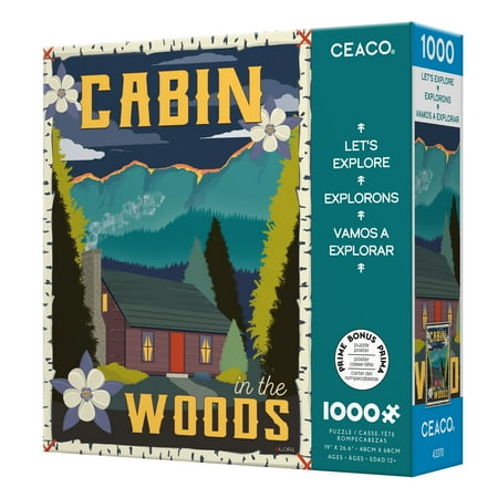 Ceaco - Let's Explore - Cabin in the Woods - 1000 Piece Interlocking Jigsaw Puzzle