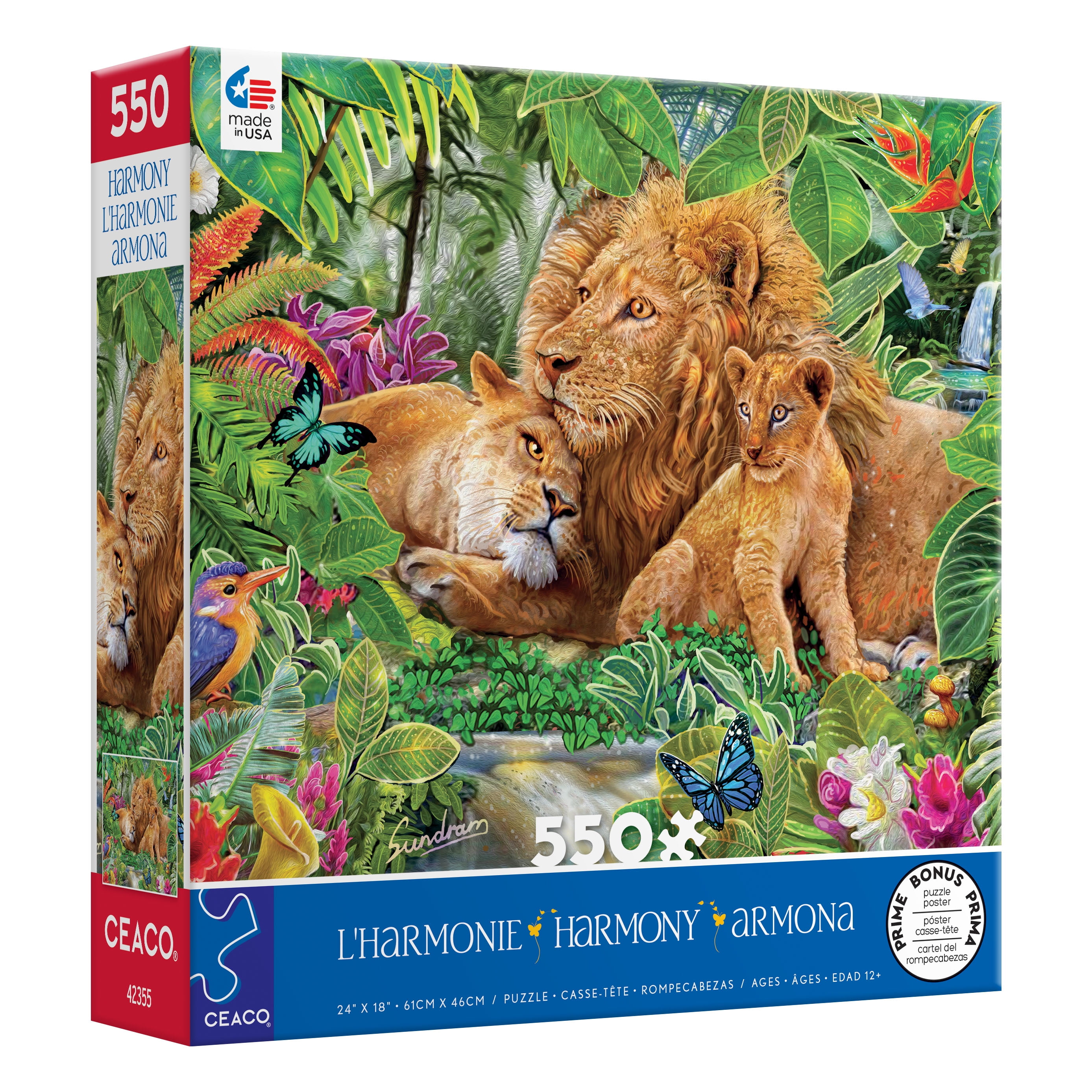 Ceaco Lion Family Disney Pixar 550 Piece Interlocking Jigsaw Puzzle