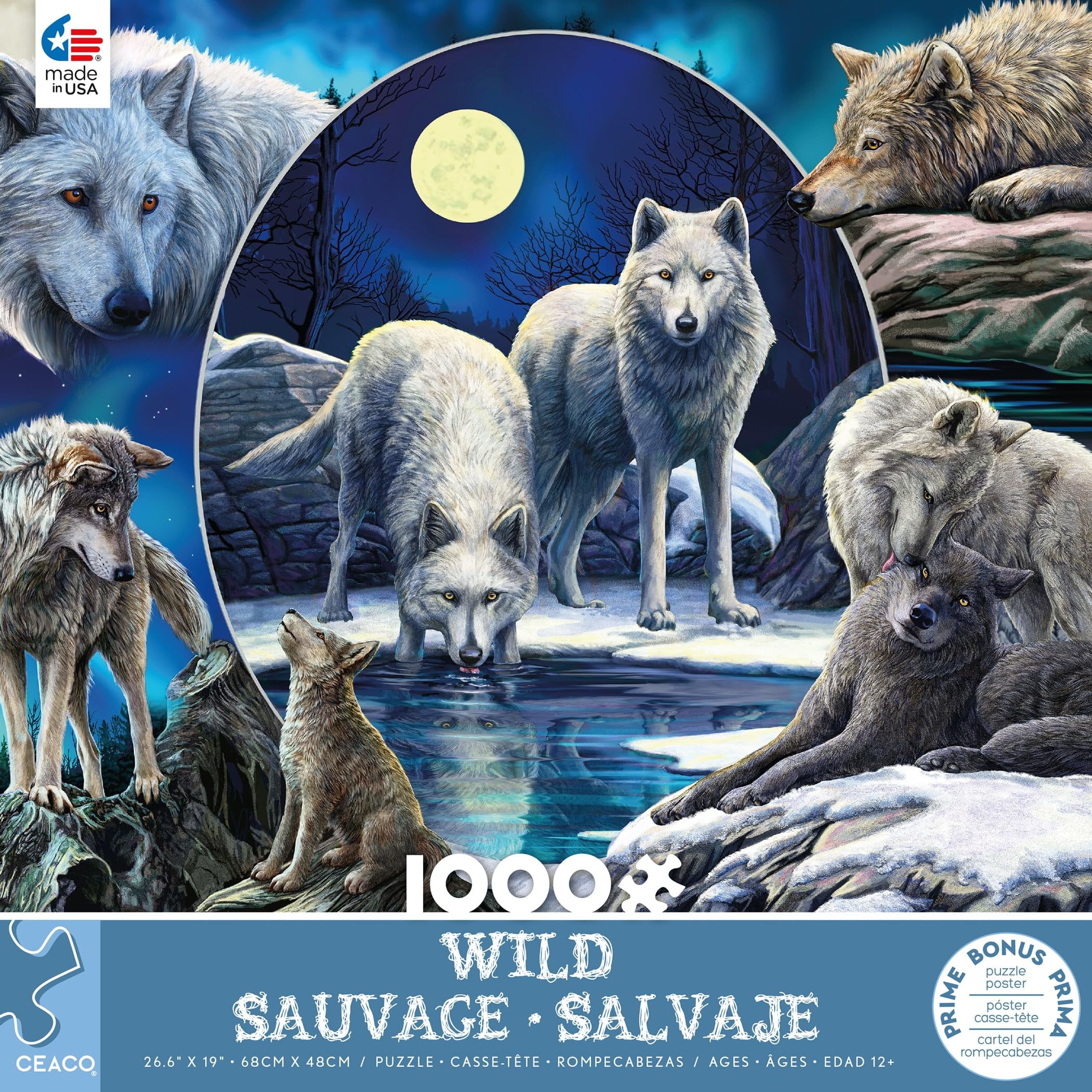 Ceaco Lisa Parker STF9 Wild Wild Wolves Collage 1000 Piece