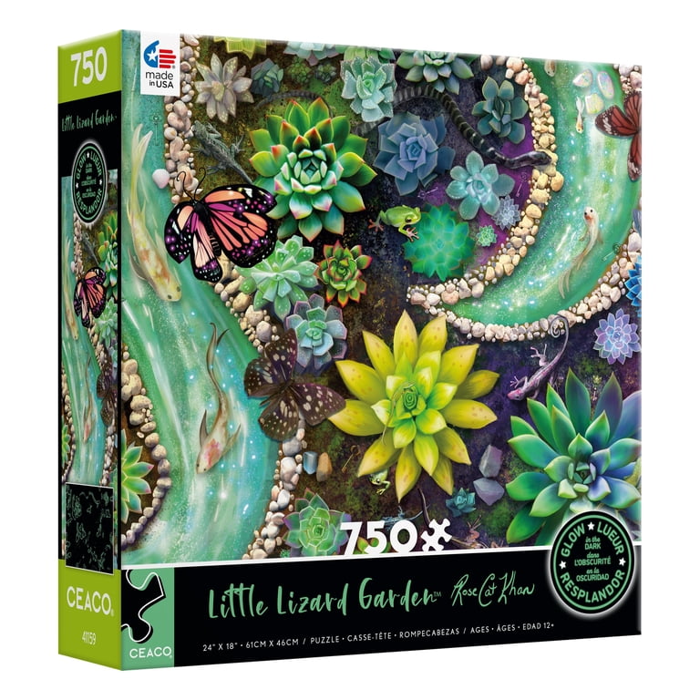 Ceaco Little Lizard Garden Glow 750 Piece Interlocking Jigsaw