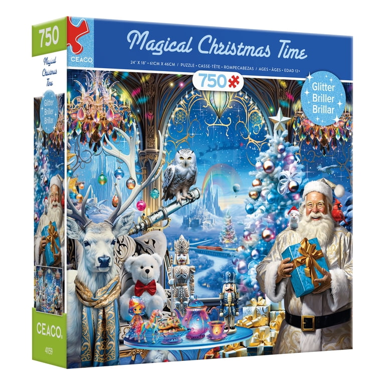 Ceaco Magical Christmas Time Glitter 750 Piece Winter Scene Jigsaw