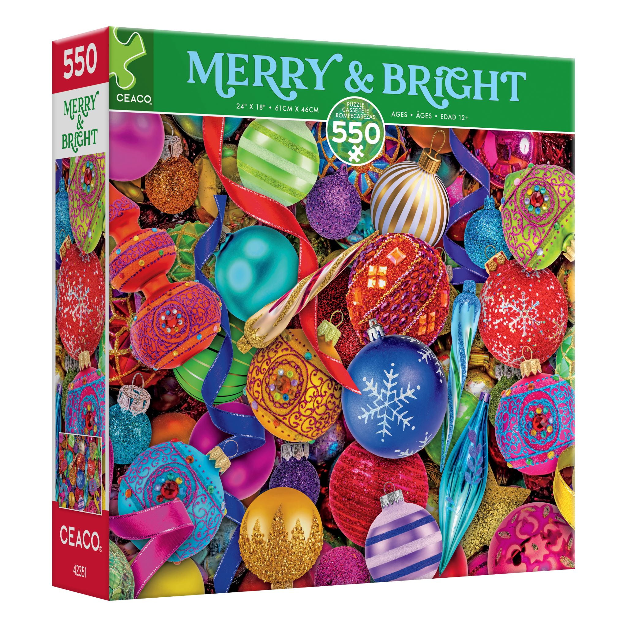 Ceaco - Merry and Bright Christmas - Ornaments - 550 Piece Jigsaw Puzzle