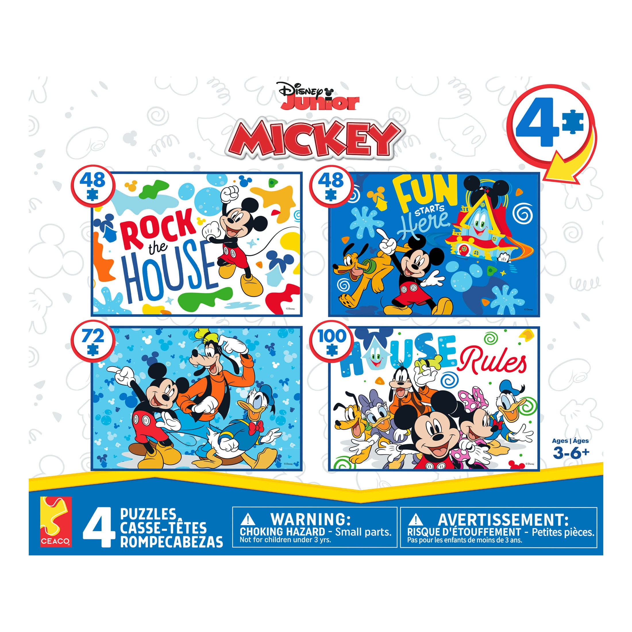 Ceaco Mickey's Clubhouse 4-in-1 Multipack Interlocking Jigsaw Puzzles for Children Ages 6+