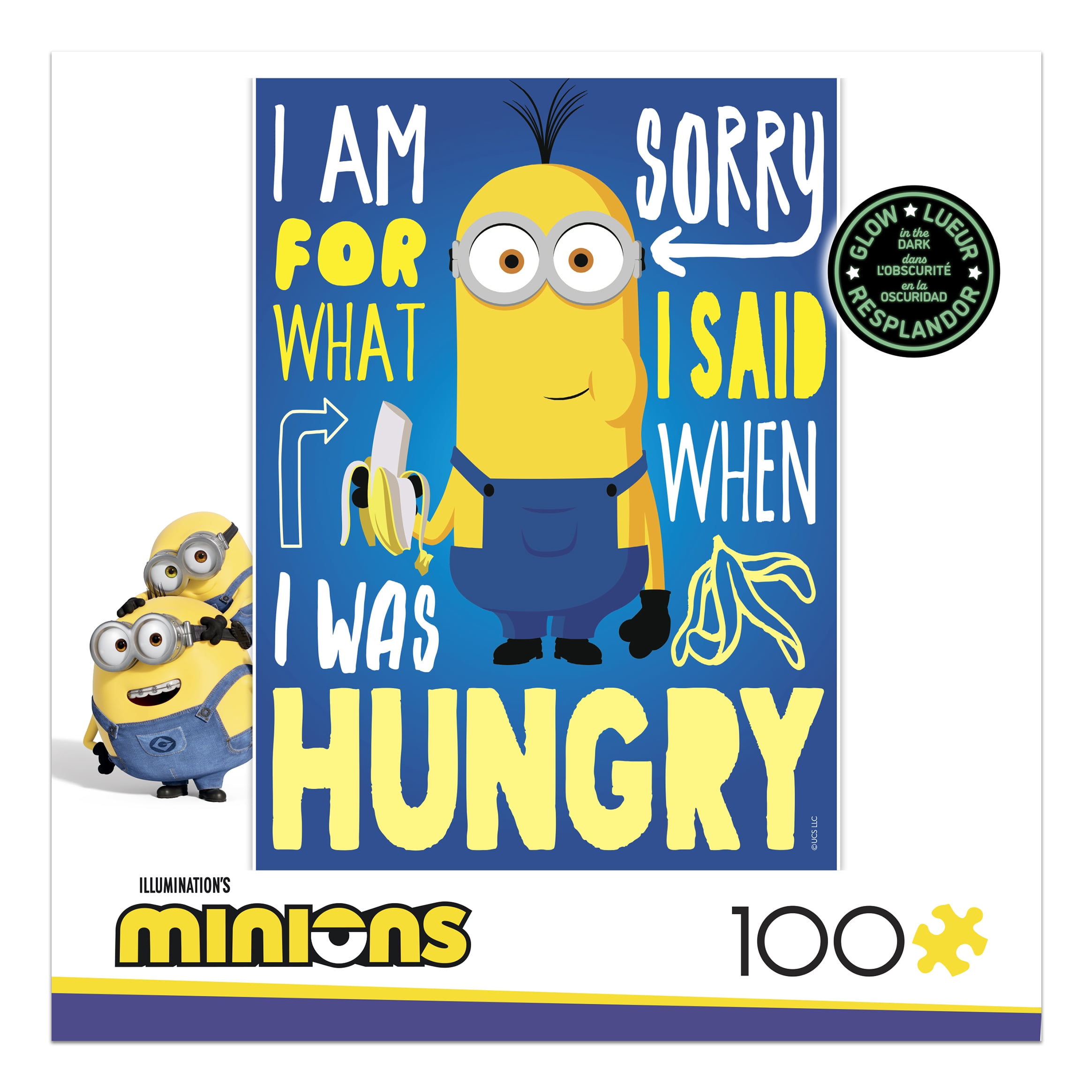 Ceaco Minions I Was Hungry Glow 100-Piece Interlocking Jigsaw Puzzle for Children Ages 6+