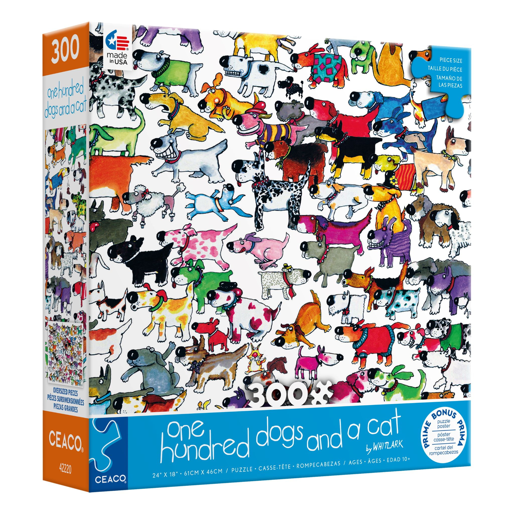 Ceaco 101 Dogs and a Cat 300 Piece Oversized Jigsaw Puzzle with