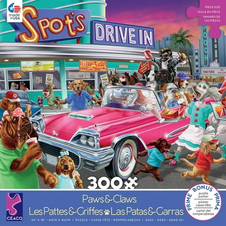 Ceaco - Paws And Claws - Drive In - 300 Piece Jigsaw Puzzle