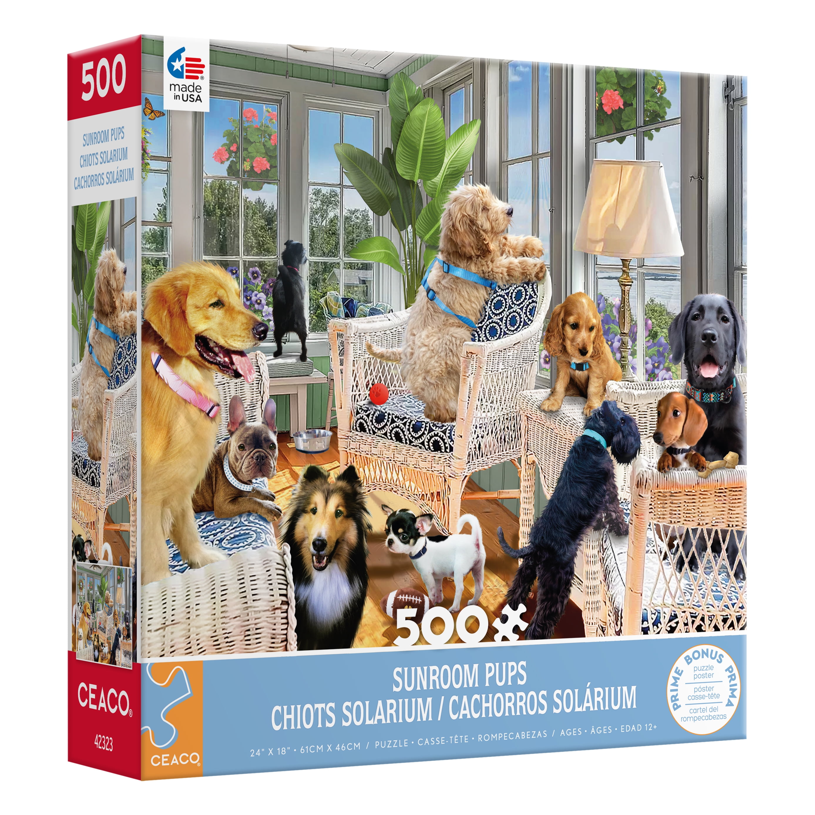 500 Piece Puzzle, Laundry Dogs