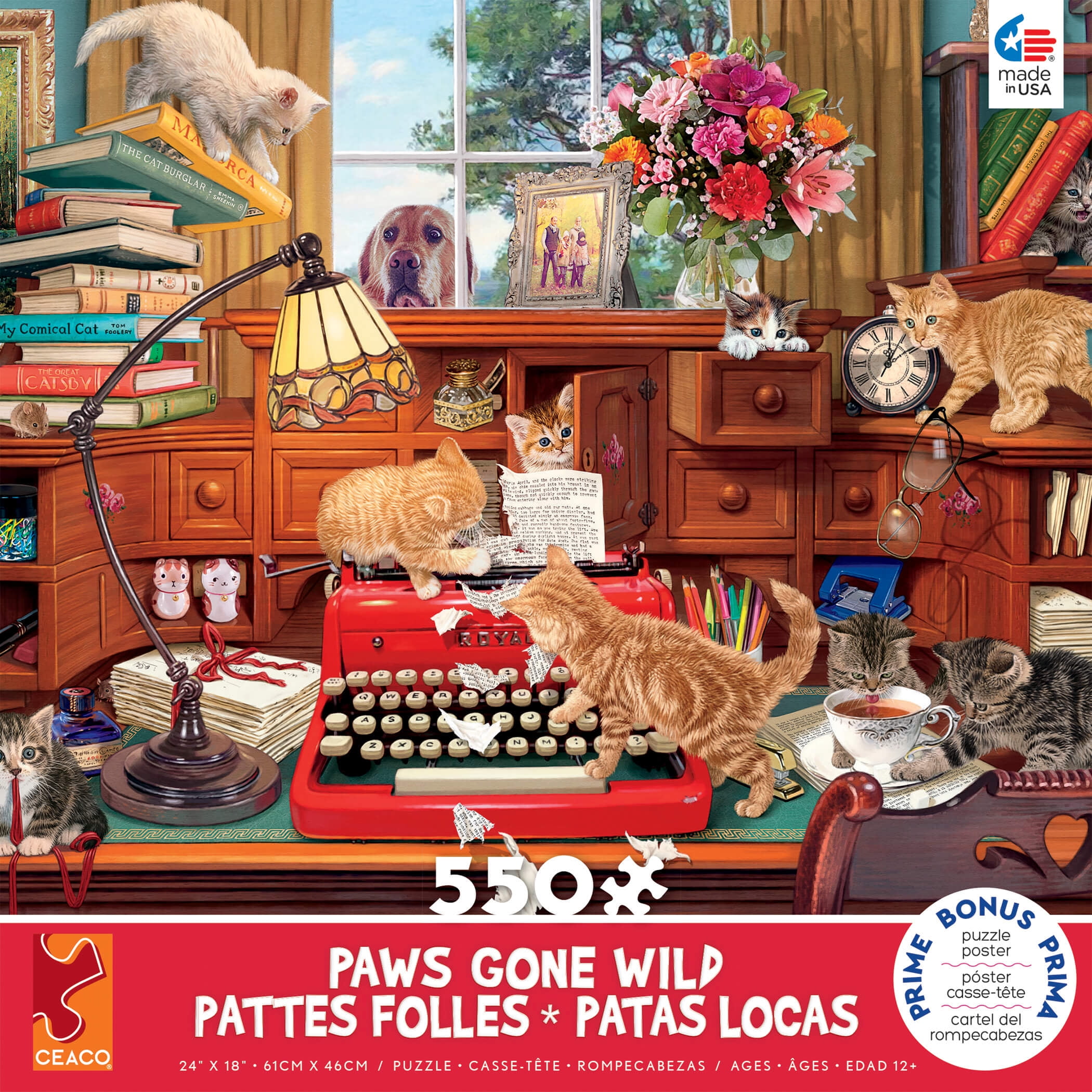 Ceaco - Paws Gone Wild - Writers Block - 550 piece Jigsaw Puzzle