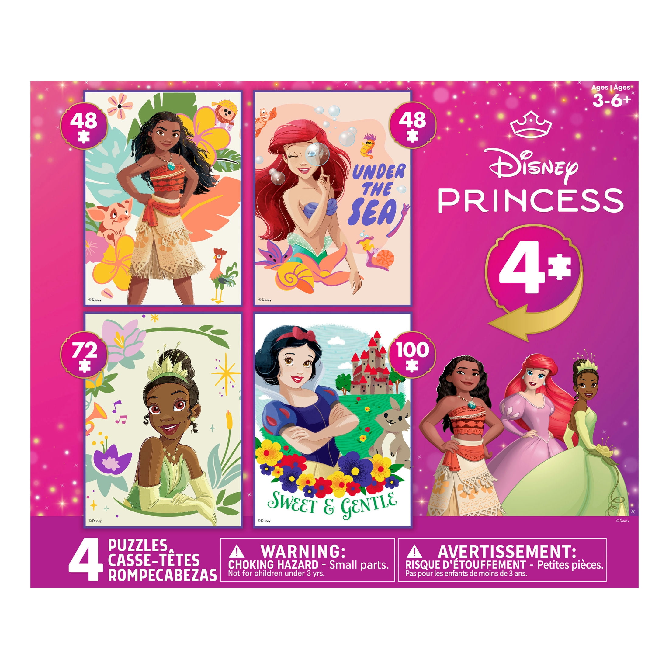 Ceaco Princess Kids 4-in-1 Multipack Interlocking Jigsaw Puzzles