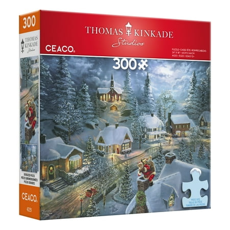Ceaco Santa's Silent Night (Thomas Kinkade) Kathryn Selbert 300 Piece Interlocking Jigsaw Puzzle