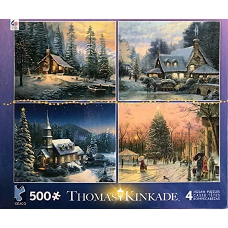 Ceaco Thomas Kinkade 4-in-1 Christmas Puzzles Pack