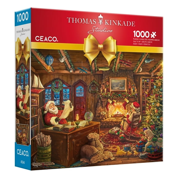 Ceaco - Thomas Kinkade - Christmas - Santa Checking His List - 1000 Piece Interlocking Jigsaw Puzzle