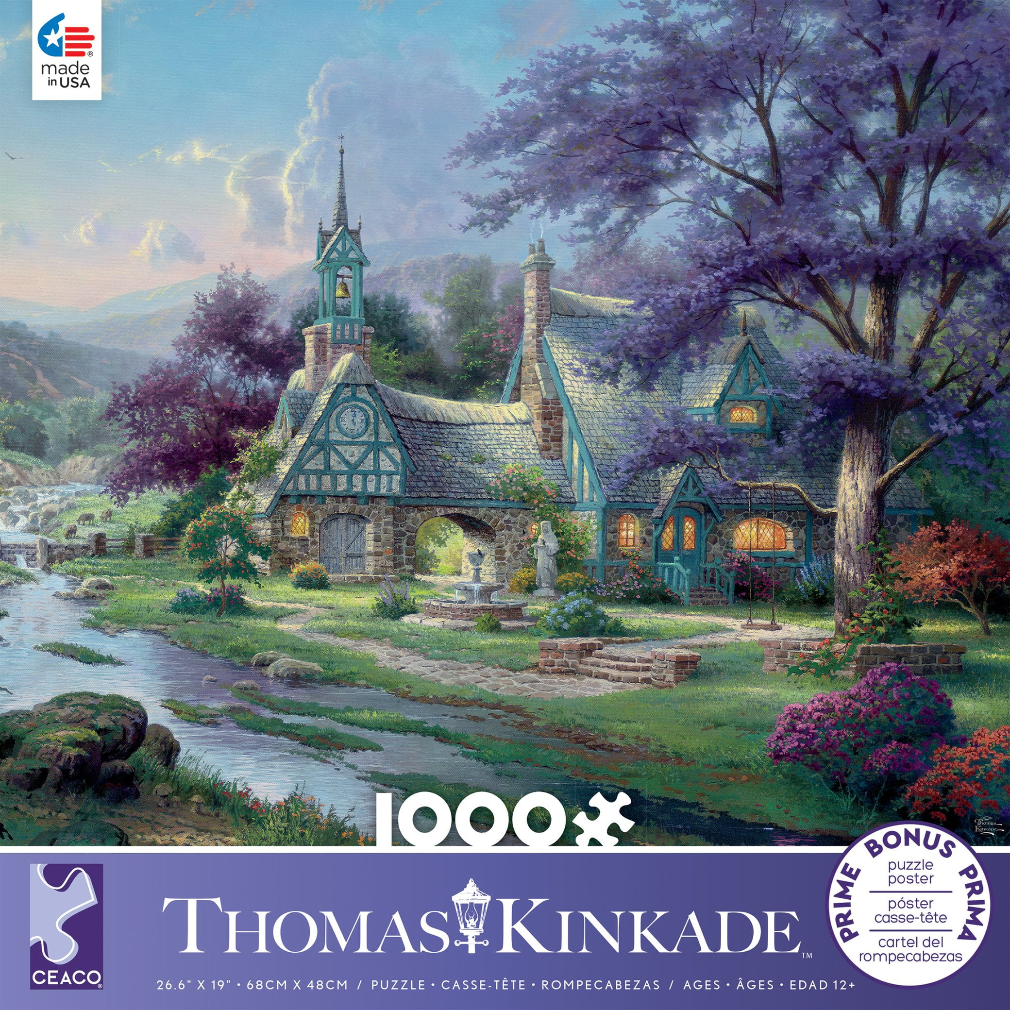 Ceaco - Thomas Kinkade - Clocktower Cottage - 1000 Piece Jigsaw Puzzle