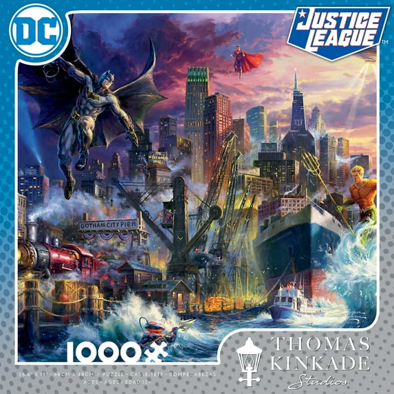 Ceaco - Thomas Kinkade - DC Comics - Showdown at Gotham Pier - 1000 Piece Jigsaw Puzzle