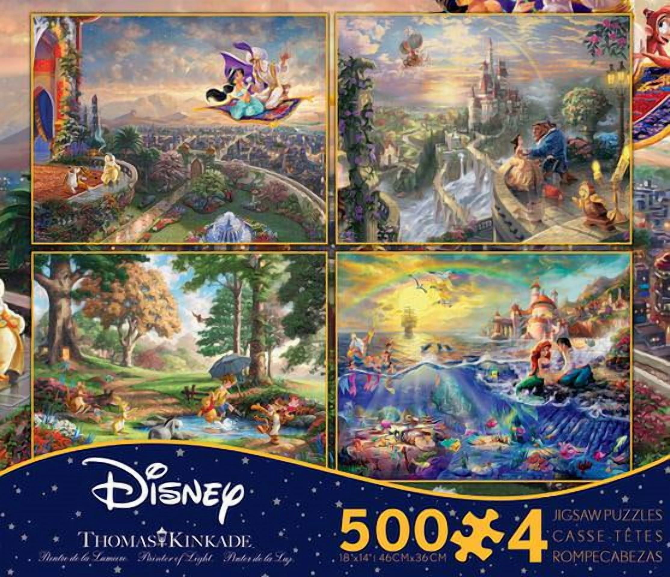 Ceaco - Thomas Kinkade - Disney - 4 in 1 Interlocking Jigsaw Puzzles
