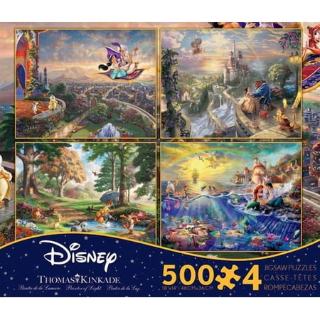 Ceaco - Thomas Kinkade - Disney - 4 in 1 Interlocking Jigsaw Puzzles