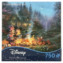 Ceaco - Thomas Kinkade - Disney - Mickey and Minnie Sweetheart Campfire - 750 Piece Interlocking Jigsaw Puzzle