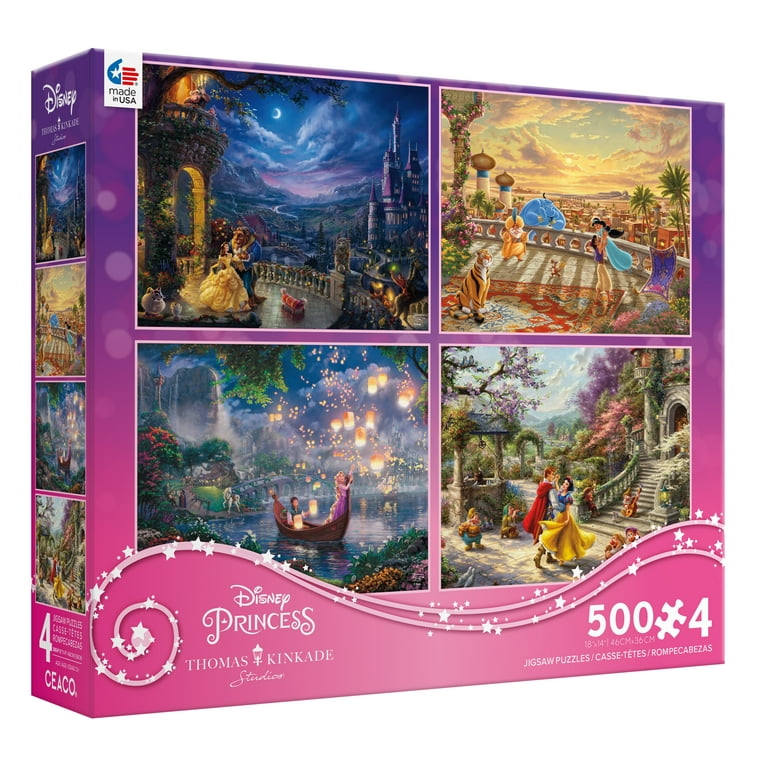 Ceaco - Thomas Kinkade - Disney - Princess Collection - Four 500 Piece  Interlocking Jigsaw Puzzle