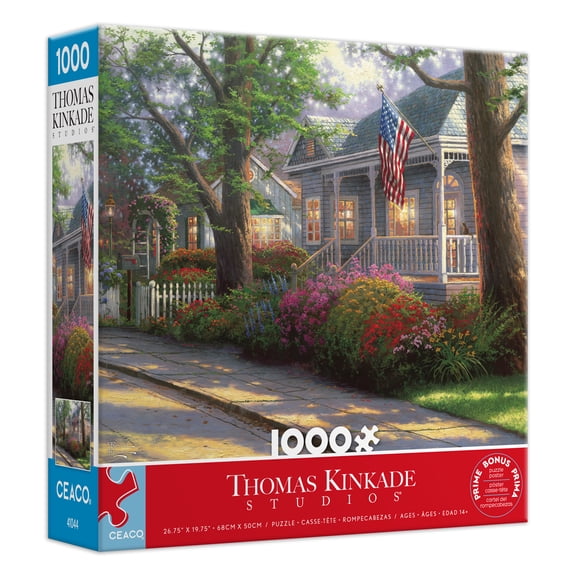 Ceaco Thomas Kinkade Hometown Pride 1000-PC Interlocking Jigsaw Puzzle for Adults Ages 14+