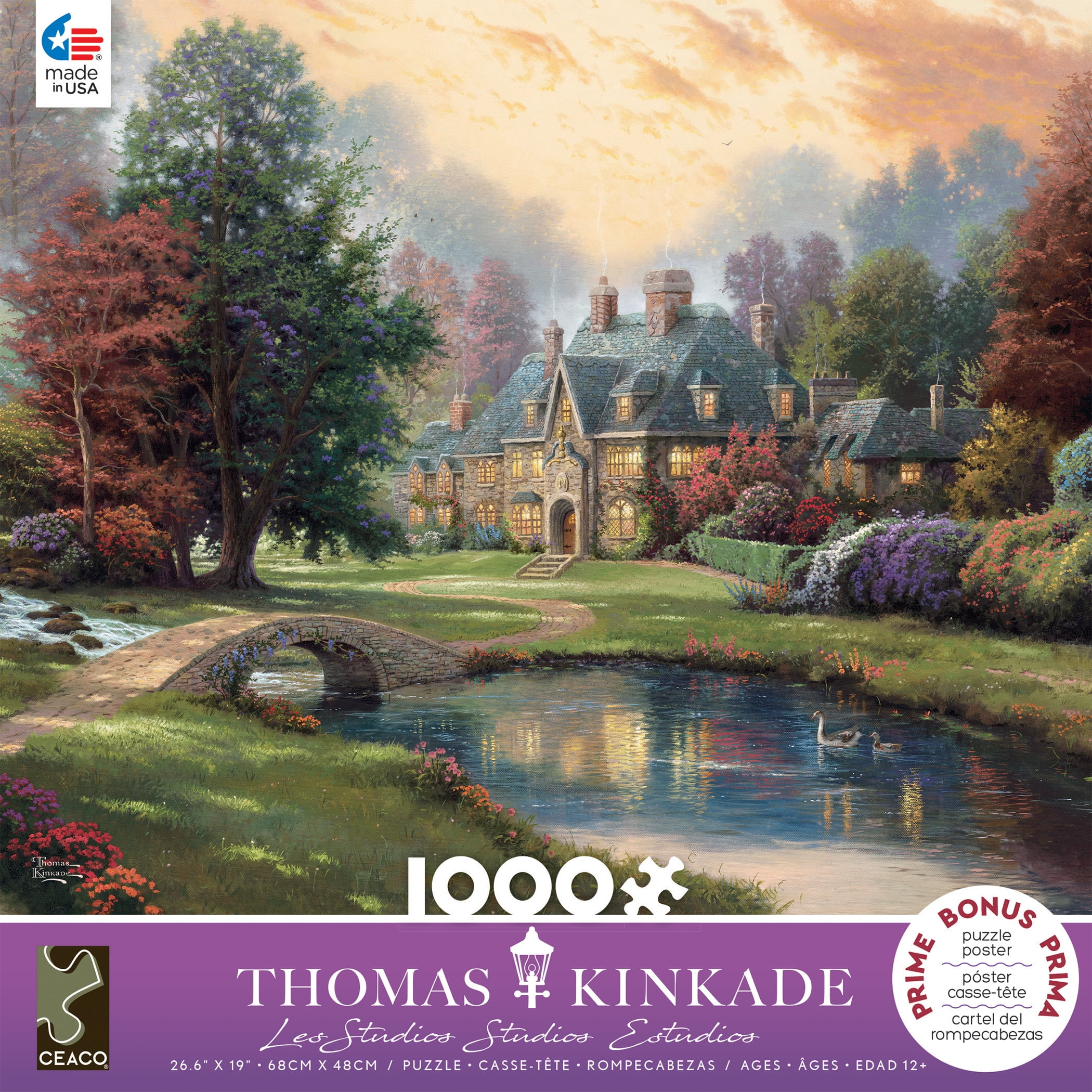 Ceaco Thomas Kinkade Lakeside Manor 1000 Piece Jigsaw Puzzle