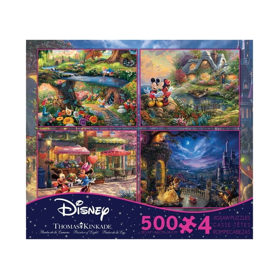 4- 500 piece Thomas Kinkade Disney Dreams Collection Jigsaw Puzzles