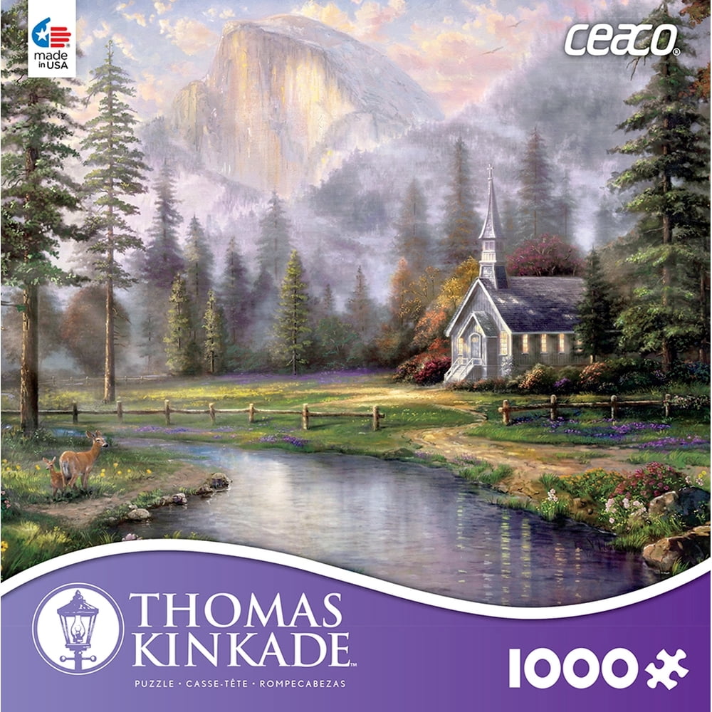 Ceaco Thomas Kinkade Valley Chapel 1000 Piece Jigsaw Puzzle Religious ...