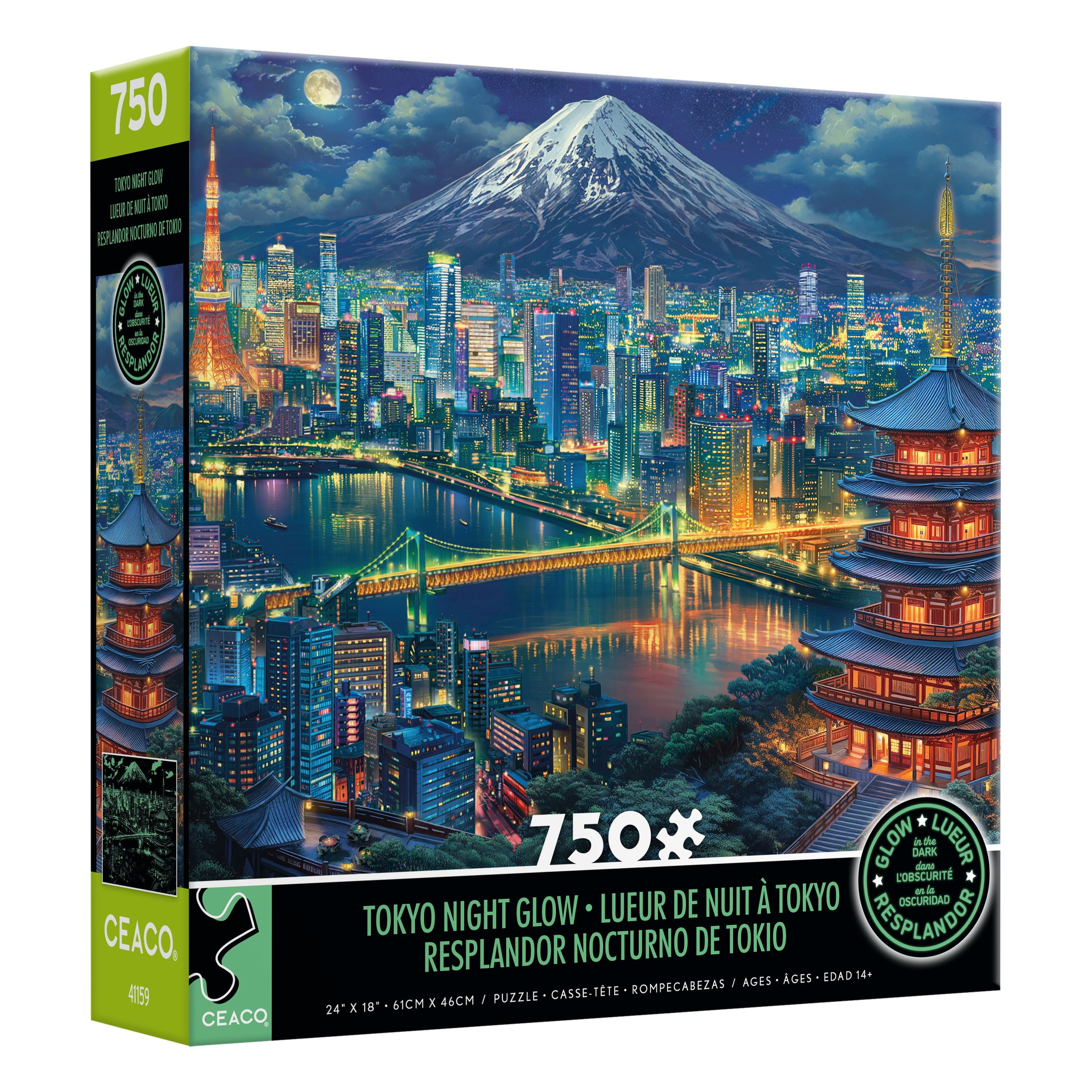 Ceaco Tokyo Night Glow Interlocking Jigsaw Puzzle - Walmart.com