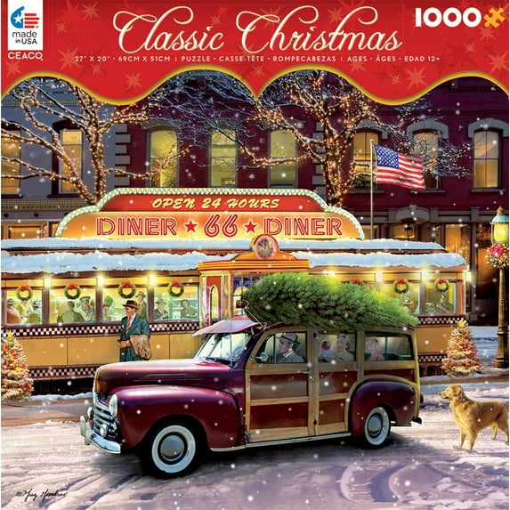 Ceaco Vintage Christmas Diner Puzzle, 1000 Piece