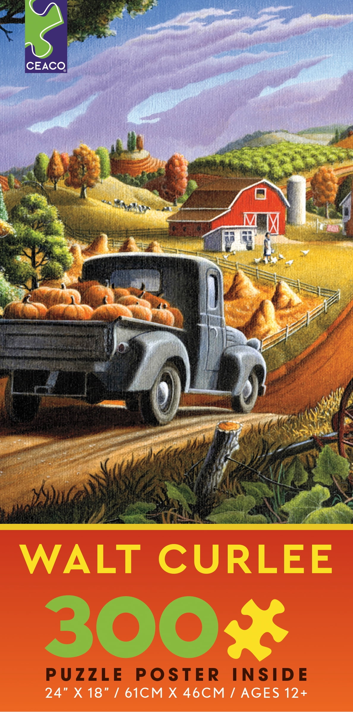 Ceaco - Walt Curlee - Pumpkins - 300 Piece Jigsaw Puzzle