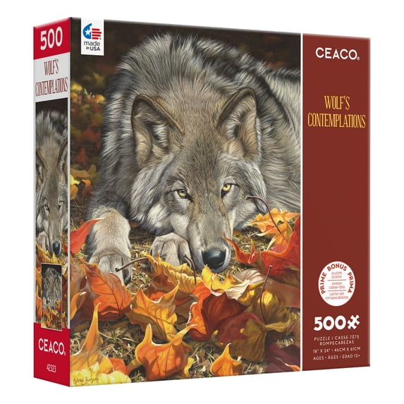 Ceaco Wolf's Contemplation 500 Piece Interlocking Jigsaw Puzzle