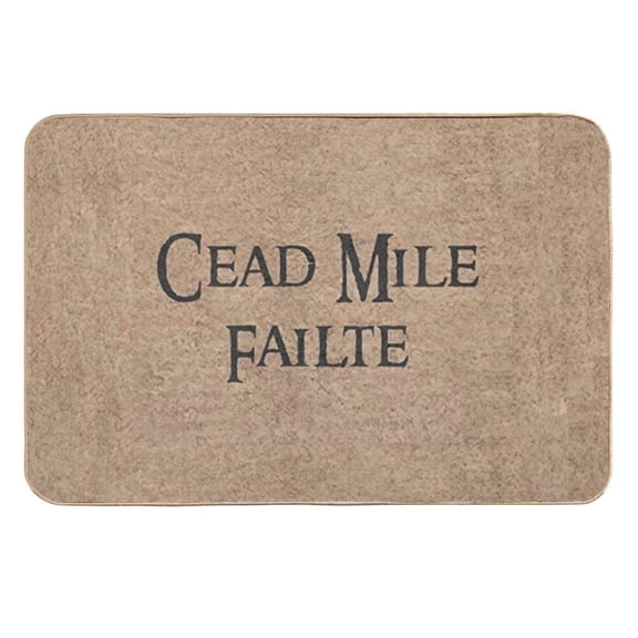 Cead Mile Failte Doormat Front Door Mat Rubber Non Slip Backing Funny Welcome Mat Indoor Outdoor Rug 23.6 in(W) X 15.7 in(L)