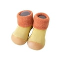 thumbnail image 1 of Ceangrtro Boys Girls Socks Boys Shoes Size 2 Shoes Toddler Warmthe Toddler Girl Shoe Floor Socks Non Girls on Sneaker Prewalker Shoes Orange 19, 1 of 4