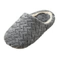 thumbnail image 1 of Ceangrtro Couple Models New Jacquard Home Slippers for Men Japanese Soft Bottom Mute Mens Slide Slippers Velvet Slippers Non Slippers for Men Size 15 Dark Gray 39, 1 of 5