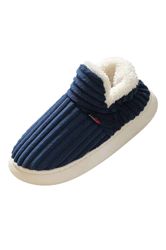 Men Slippers Autumn and Microwave Slippers for Men Winter indoor and Outdoor Slipper for Men Solid Color Comfortable Men's indoor Outdoor Slippers Flat Navy 45