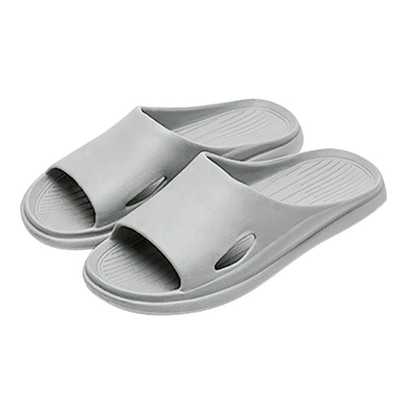 Ceangrtro Men and Women Slippers Summer Slippers for Men Bathroom Home Slippers Summer Men's Fuzzy Slippers Beach Solid Color Flat Mens Slippers with Arch Support Bottom Home Sandals Grey 40